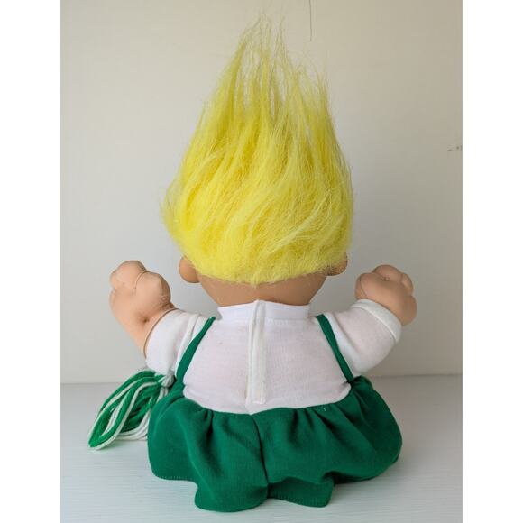 VTG Russ Troll Kidz Cheerleader w/ Tags Soft Body Yellow Hair Green White 12" - Picture 4 of 10